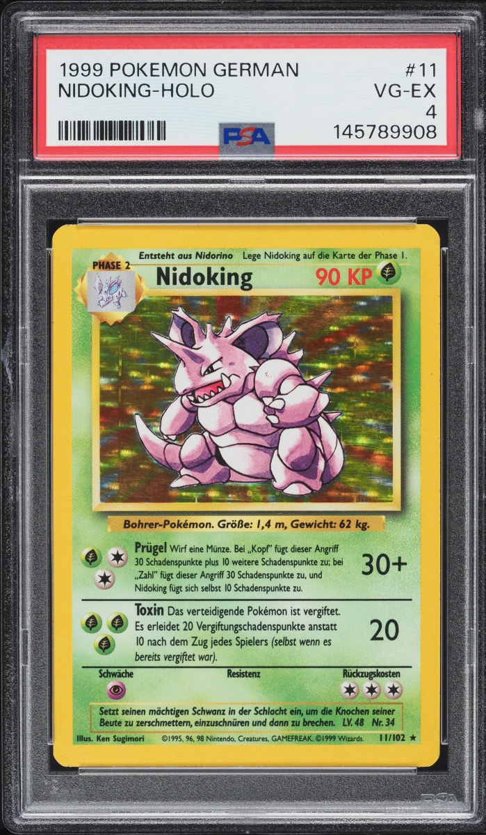 1999 Pokemon German Base Set Holo Nidoking #11 PSA 4 VGEX