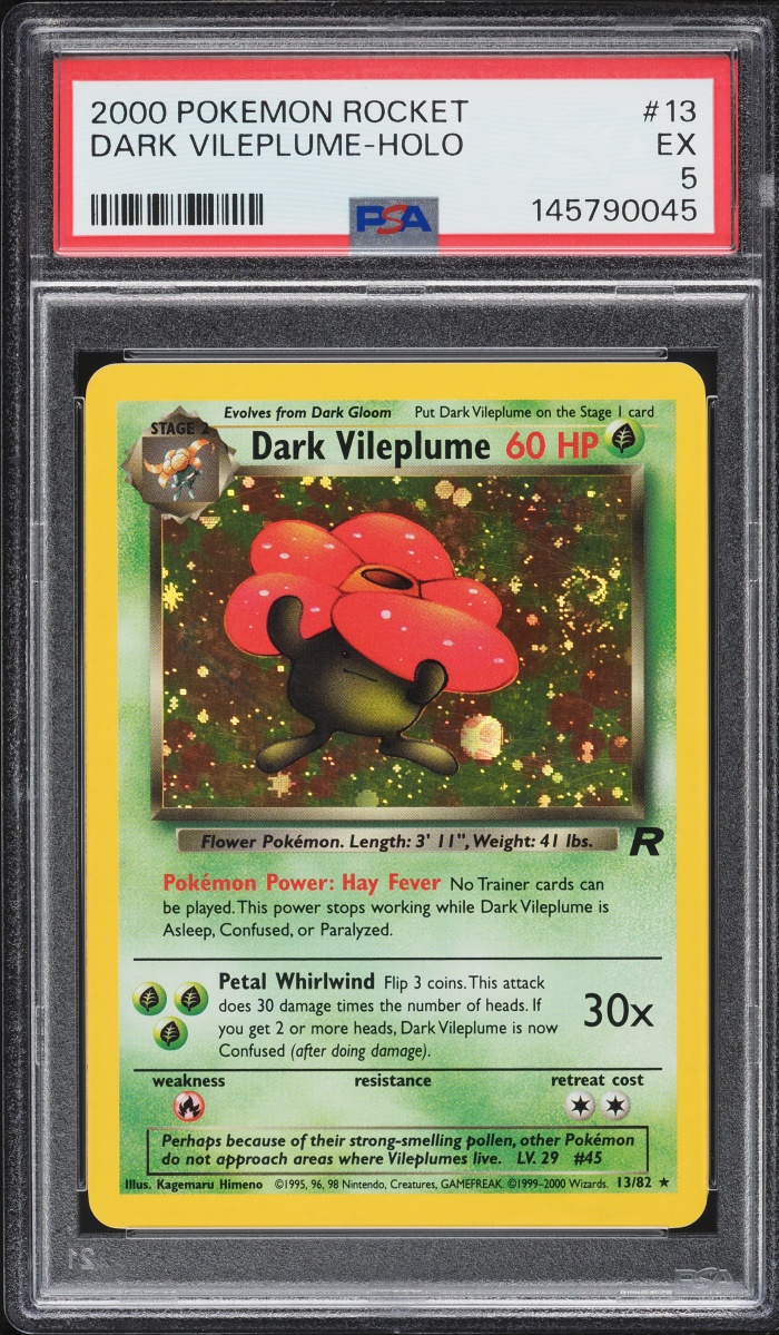 2000 Pokemon Team Rocket Holo Dark Vileplume #13 PSA 5 EX