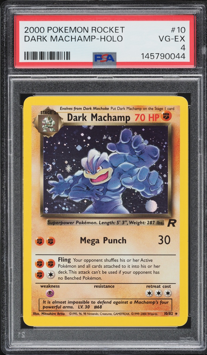 2000 Pokemon Team Rocket Holo Dark Machamp #10 PSA 4 VGEX