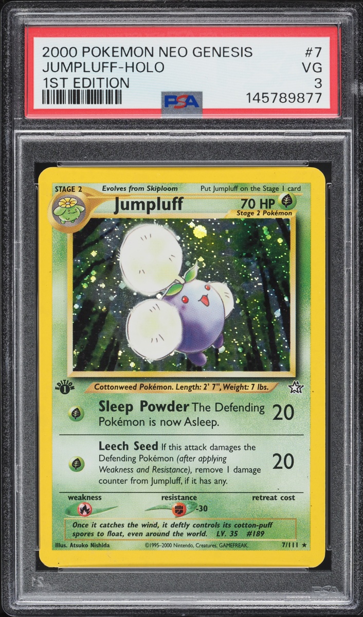 2000 Pokemon Neo Genesis 1st Edition Holo Jumpluff #7 PSA 3 VG