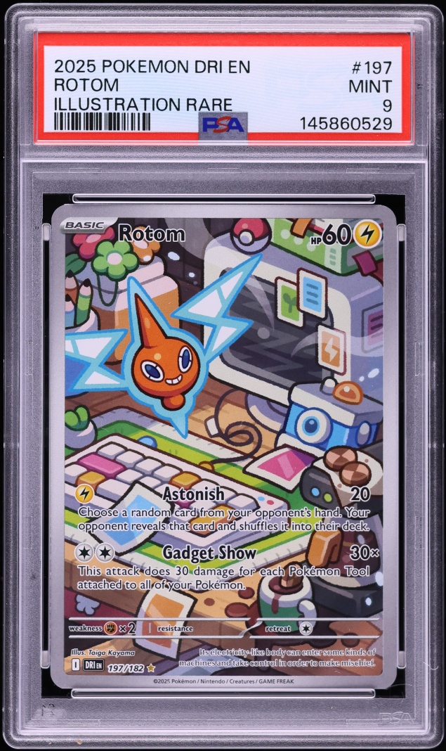 2025 Pokemon Scarlet & Violet Destined Rivals IR Rotom #197 PSA 9 MINT