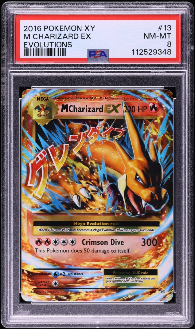 2016 Pokemon XY Evolutions Holo M Charizard EX #13 PSA 8 NM-MT