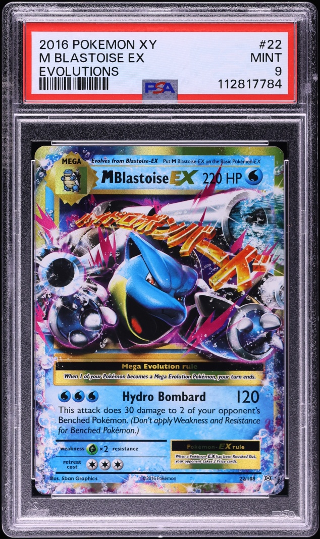 2016 Pokemon XY Evolutions M Blastoise EX #22 PSA 9 MINT