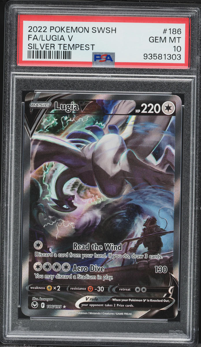 2022 Pokemon Sword & Shield Silver Tempest Alt Art Lugia V #186 PSA 10 GEM MINT