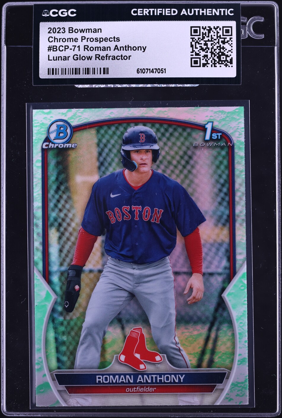 2023 Bowman Chrome Lunar Glow Refractor Roman Anthony PROSPECT #BCP-71 CGC AUTH