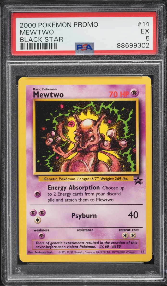 2000 Pokemon Black Star Promo Mewtwo Strikes Back Mewtwo #14 PSA 5 EX