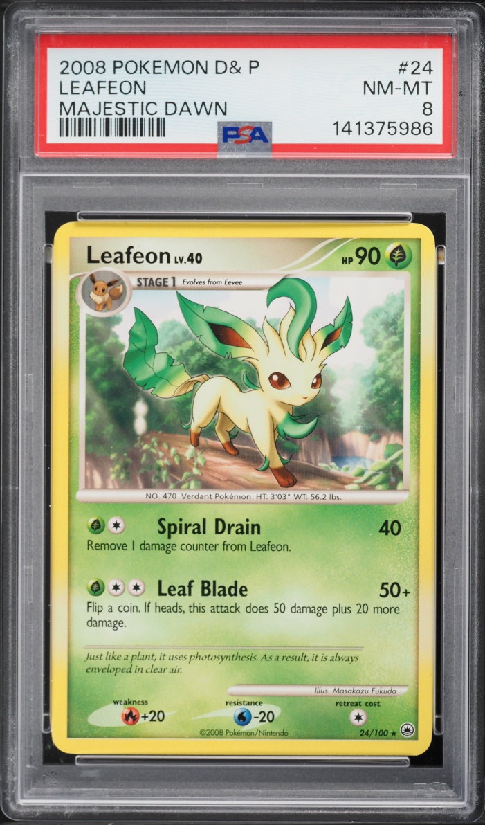 2008 Pokemon Diamond & Pearl Majestic Dawn Leafeon #24 PSA 8 NM-MT