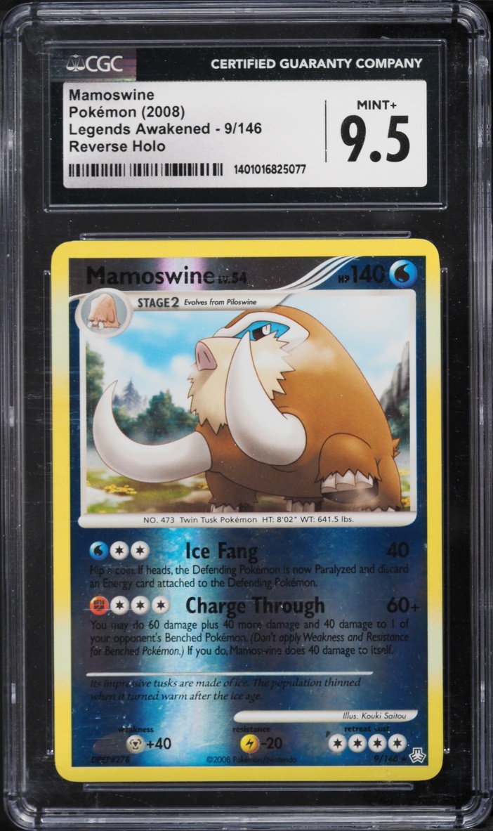 2008 Pokemon DP Legends Awakened Reverse Holo Mamoswine #9 CGC 9.5 MINT+