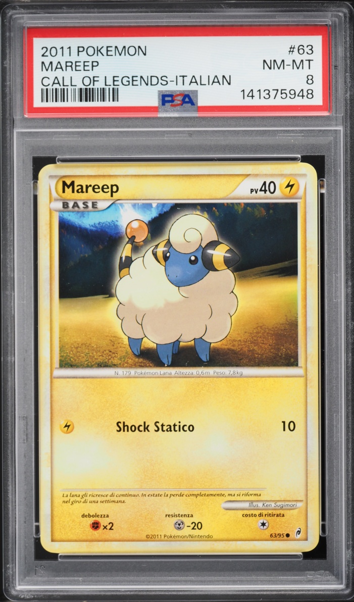 2011 Pokemon Italian Call Of Legends Mareep #63 PSA 8 NM-MT
