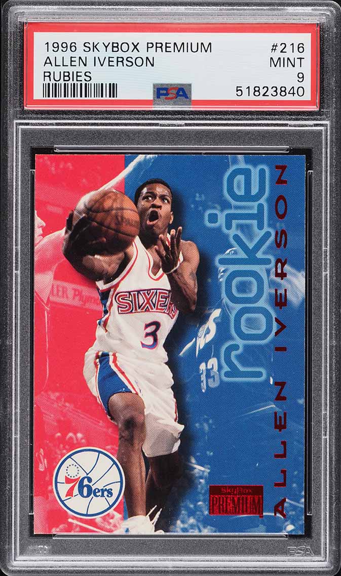 1996 Skybox Premium Rubies Allen Iverson ROOKIE #216 PSA 9 MINT - Main Image