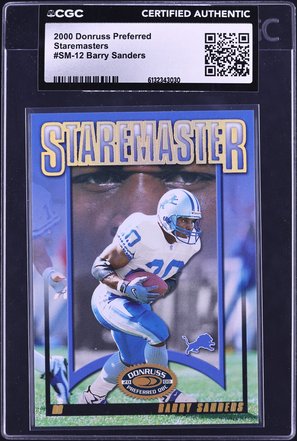 2000 Donruss Preferred Staremasters Barry Sanders /1500 #SM-12 CGC AUTH
