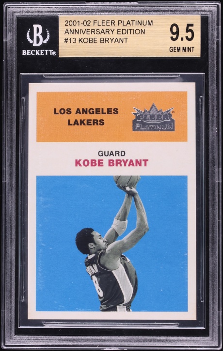 2001 Fleer Platinum Anniversary Edition Kobe Bryant /201 #13 BGS 9.5 GEM MINT - Photo 1