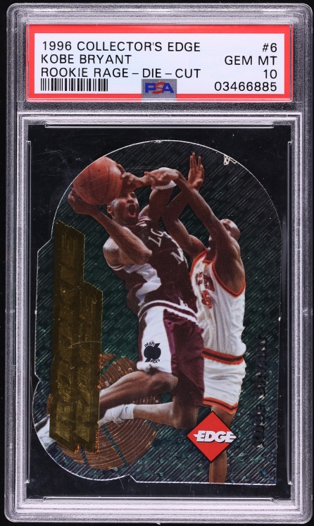1996 Collector's Edge Rage Die-Cut Kobe Bryant ROOKIE #6 PSA 10 GEM MINT - Photo 1
