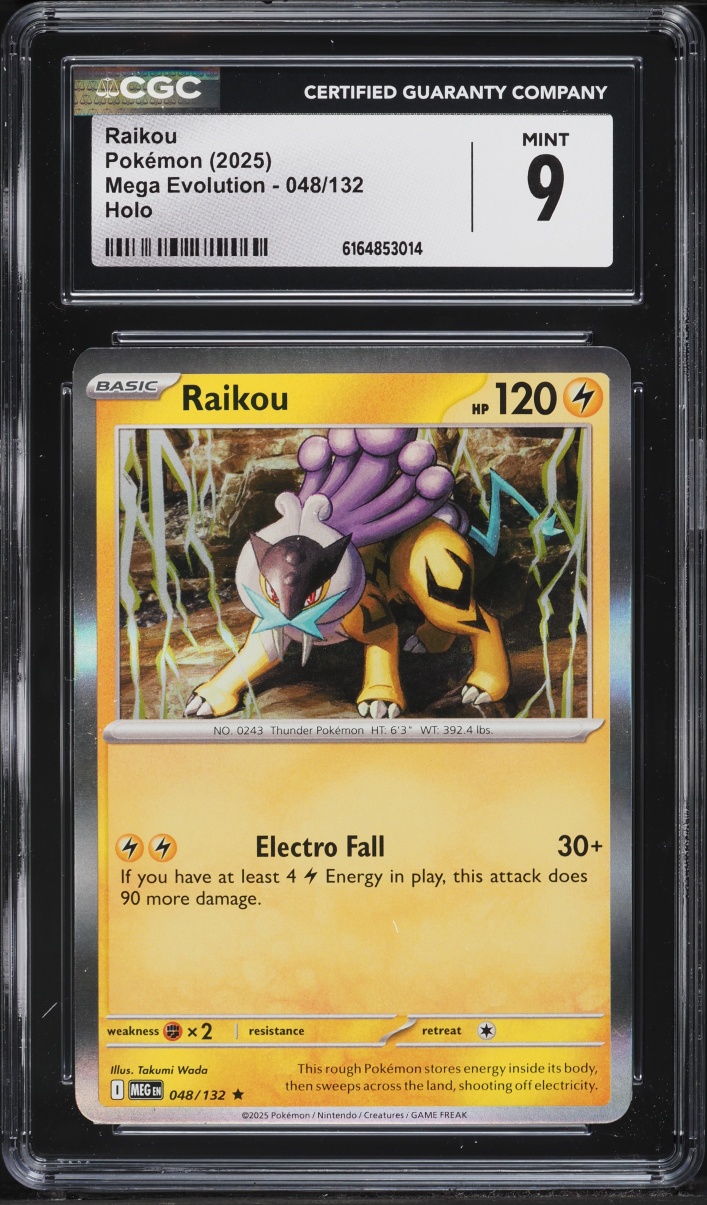 2025 Pokemon Mega Evolution Holo Raikou #48 CGC 9 MINT