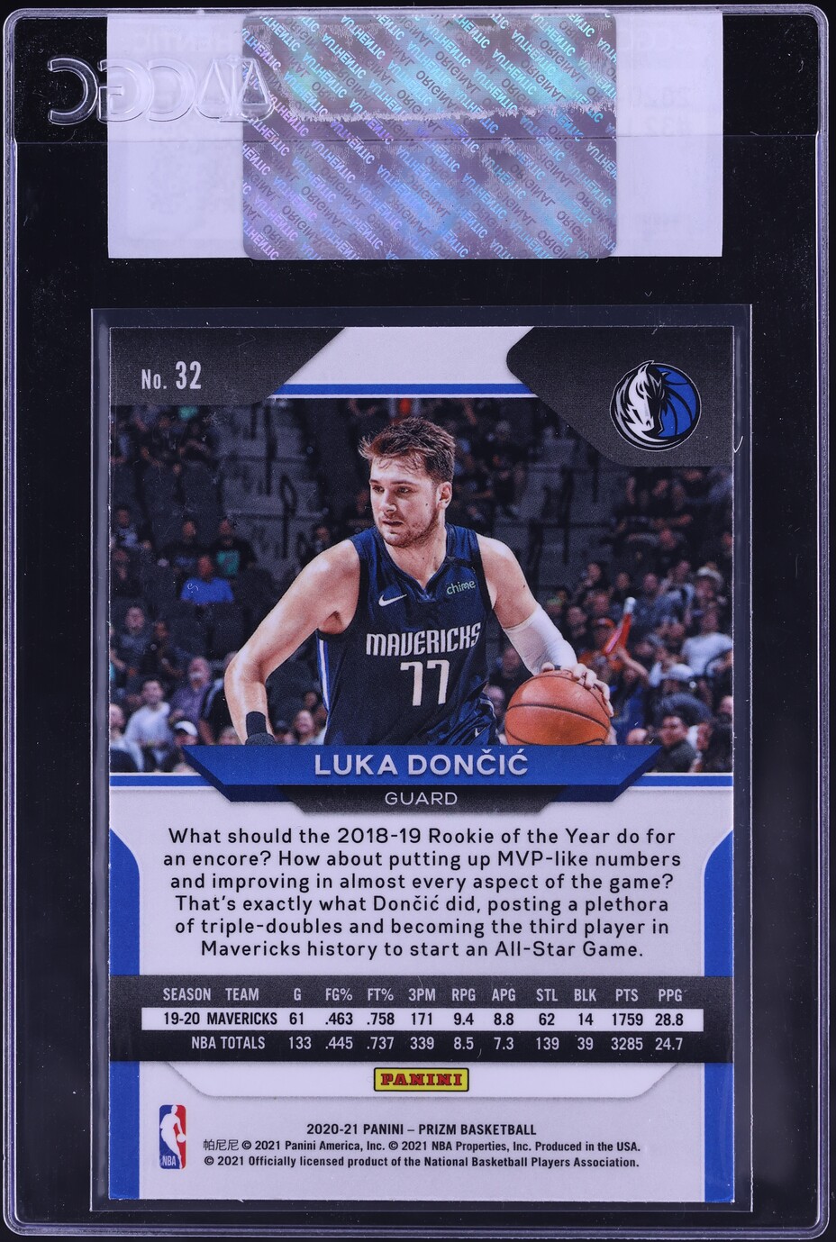 2020 Panini Prizm Luka Doncic #32 CGC AUTH on Fanatics Collect