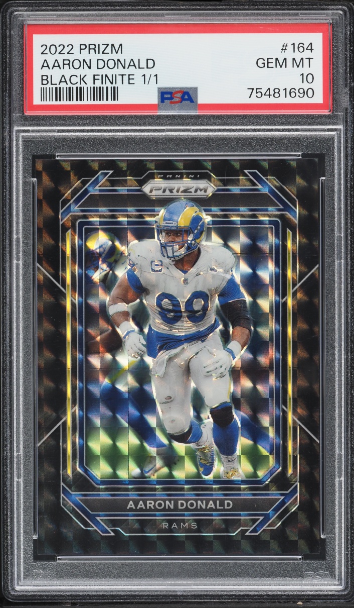 2022 Panini Prizm Black Finite Aaron Donald 1/1 #164 PSA 10 GEM MINT