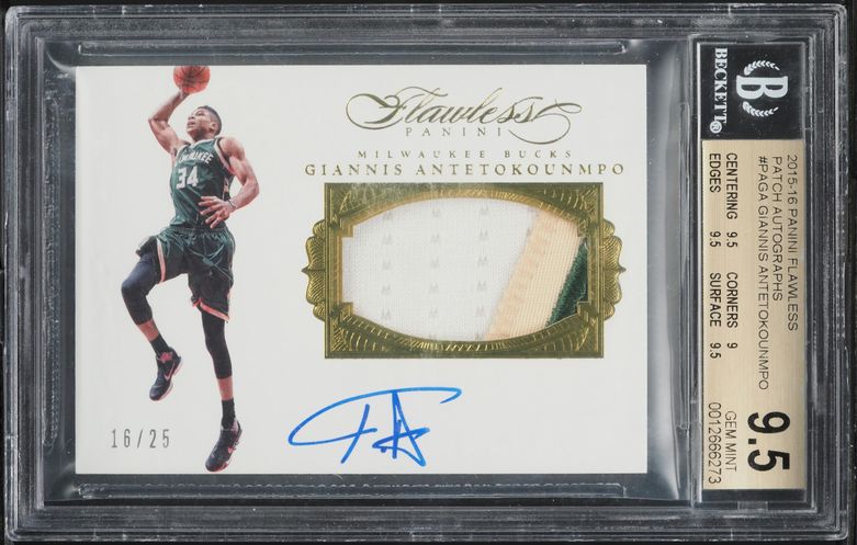 Carte Giannis Antetokounmpo Leaf Magnificence - Auto 1/5 - 2023 - Bucks