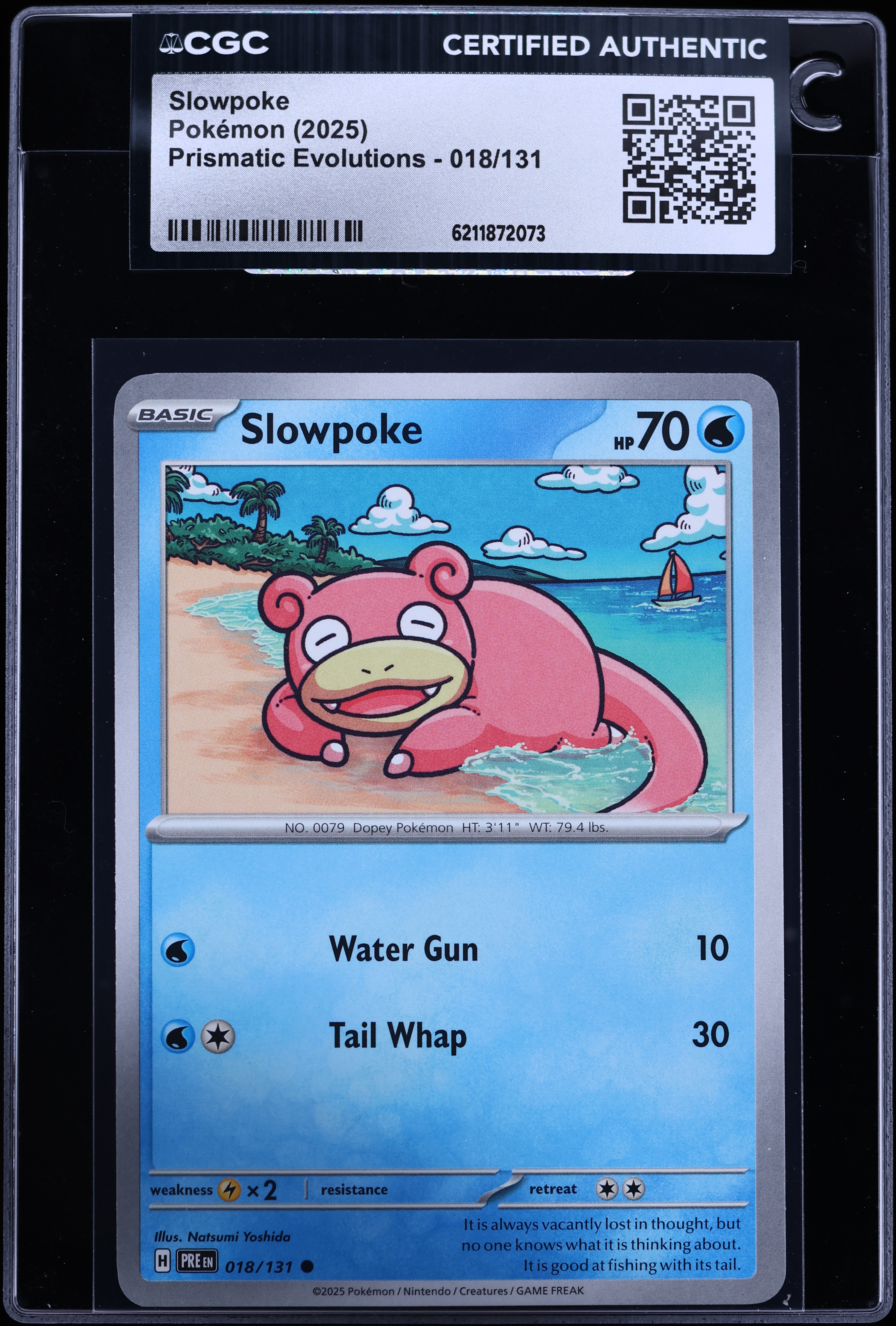2025 Pokemon Scarlet & Violet Prismatic Evolutions Slowpoke #18 CGC AUTH