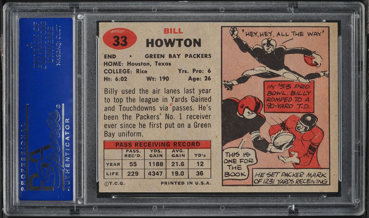 1957 Topps Football Bill Howton #33 PSA 8 NM-MT