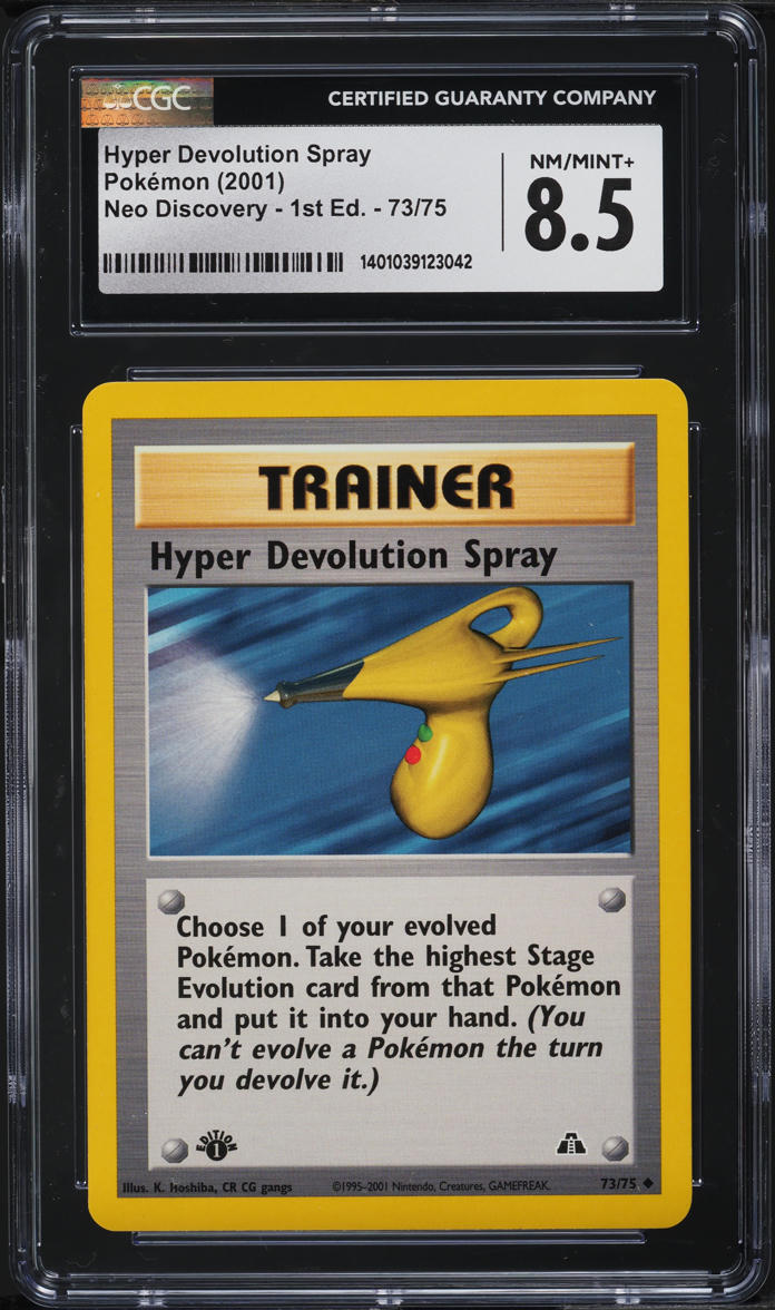 2001 Pokemon Neo Discovery 1st Edition Hyper Devolution Spray #73 CGC 8.5 NM-MT+