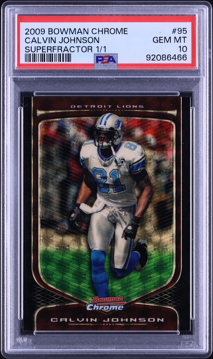 2009 Bowman Chrome Superfractor Calvin Johnson 1/1 #95 PSA 10 GEM MINT