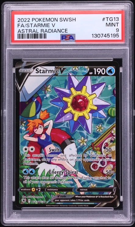 2022 Pokemon Sword & Shield Astral Radiance Trainer Gallery CHR Starmie V #TG13 PSA 9 MINT