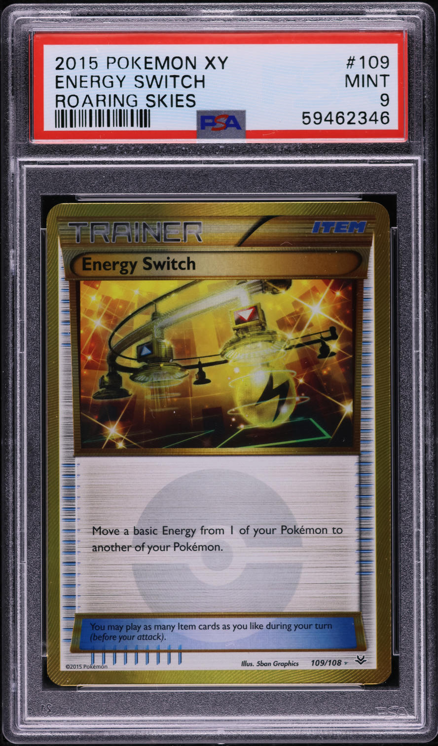 2015 Pokemon XY Roaring Skies Secret Rare Energy Switch #109 PSA 9 MINT