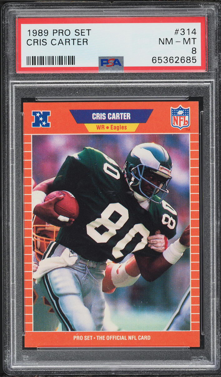 1989 Pro Set Football Cris Carter ROOKIE #314 PSA 8 NM-MT
