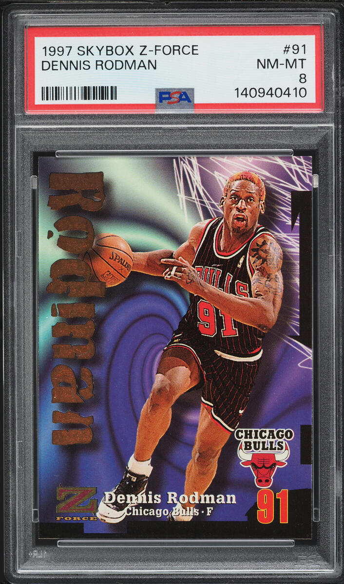 1997 Skybox Z-Force Dennis Rodman #91 PSA 8 NM-MT