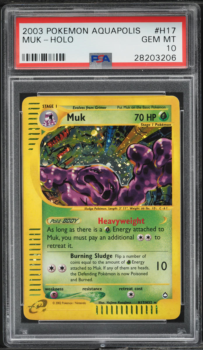 2003 Pokemon Aquapolis Holo Muk #H17 PSA 10 GEM MINT