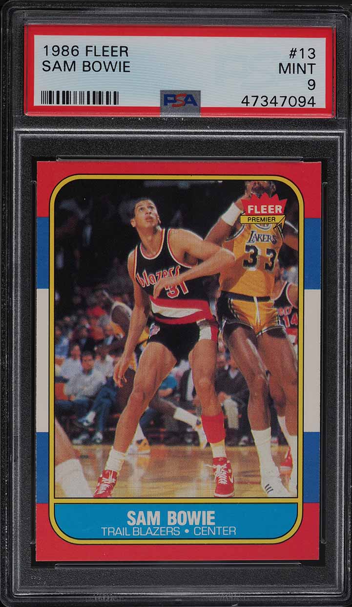 1986 Fleer Basketball Sam Bowie ROOKIE #13 PSA 9 MINT
