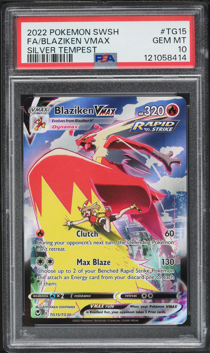 2022 Pokemon Sword & Shield Silver Tempest CHR Blaziken VMAX #TG15 PSA 10 GEM MINT