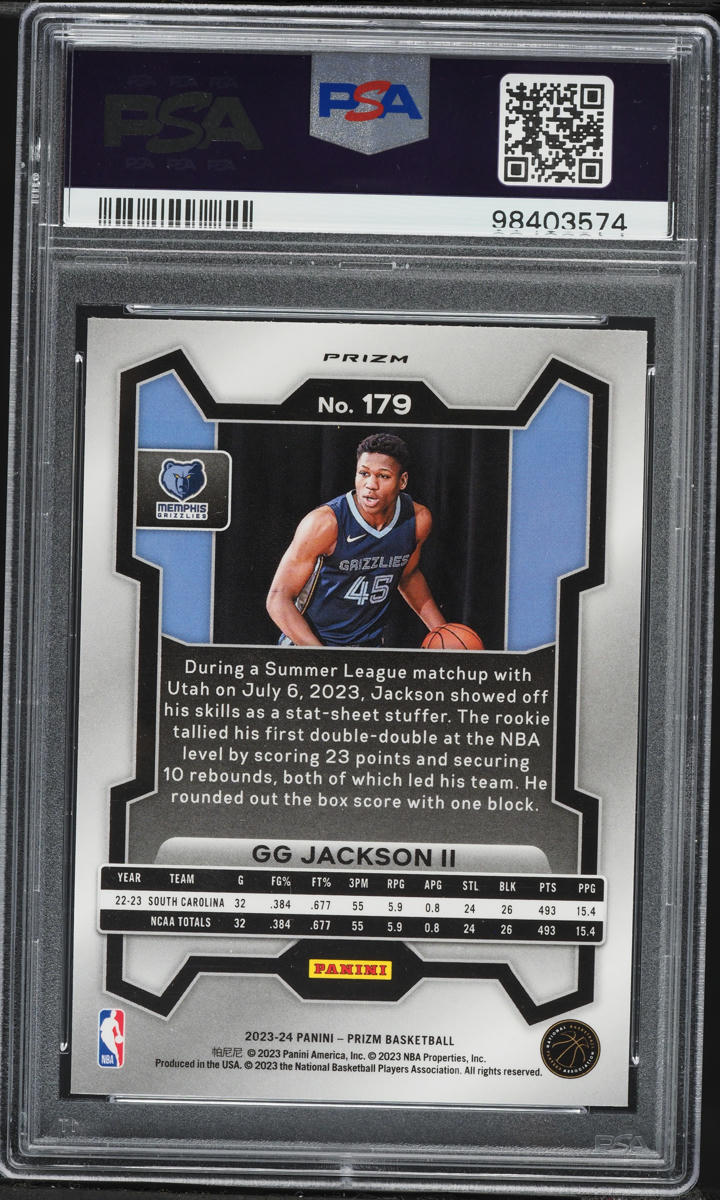 2023 Panini Prizm Green GG Jackson II ROOKIE #179 PSA 10 GEM MINT
