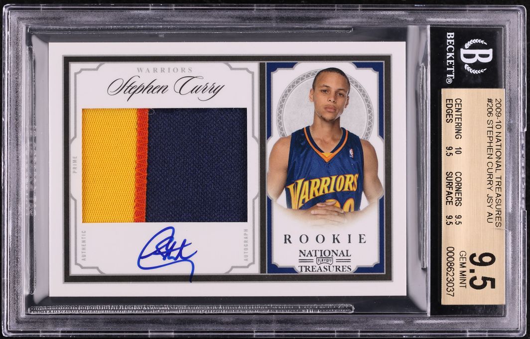 2009 National Treasures Stephen Curry ROOKIE PATCH AUTO /99 #206 BGS 9.5 GEM