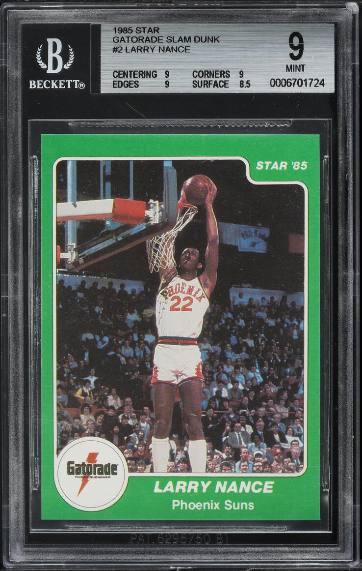 1985 Star Gatorade Slam Dunk Larry Nance #2 BGS 9 MINT