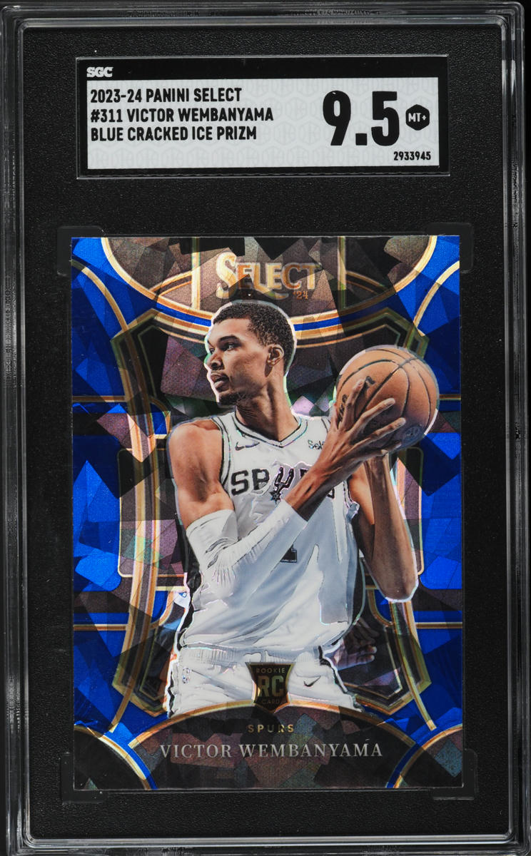 2023 Select Mezzanine Blue Cracked Ice Prizm Victor Wembanyama ROOKIE #311 SGC 9.5 MINT+