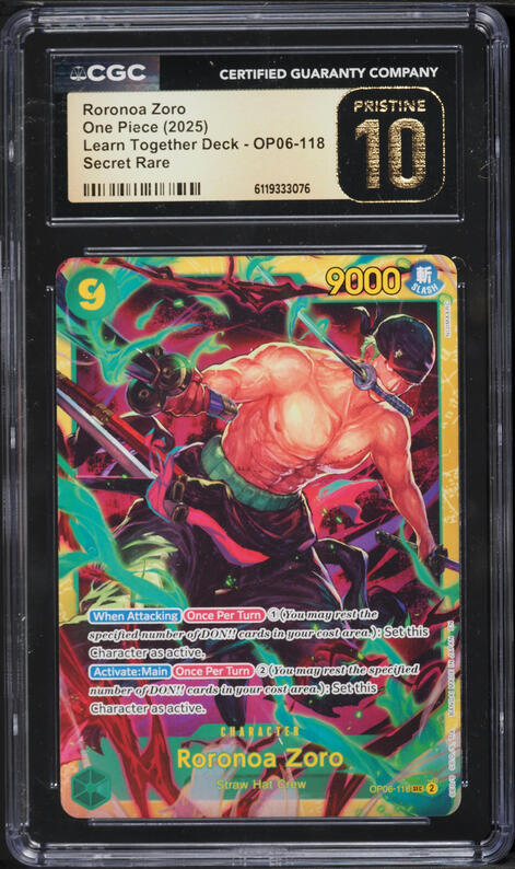 2025 One Piece Legacy Of Master Alt Art Roronoa Zoro #OP12-020 CGC