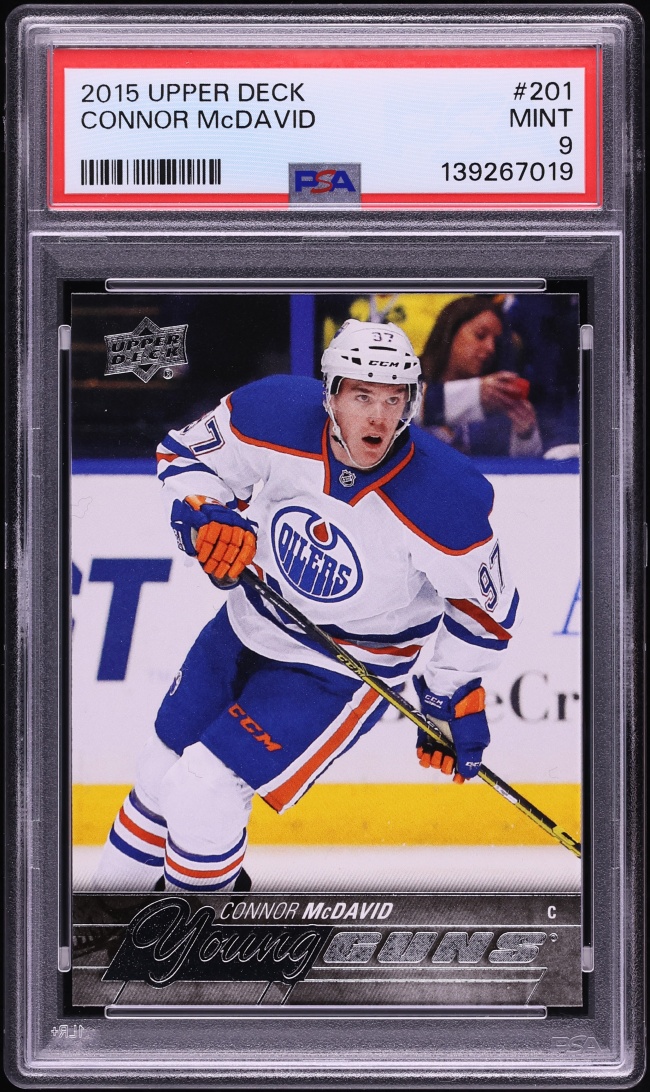 2015 Upper Deck Young Guns Connor McDavid ROOKIE #201 PSA 9 MINT
