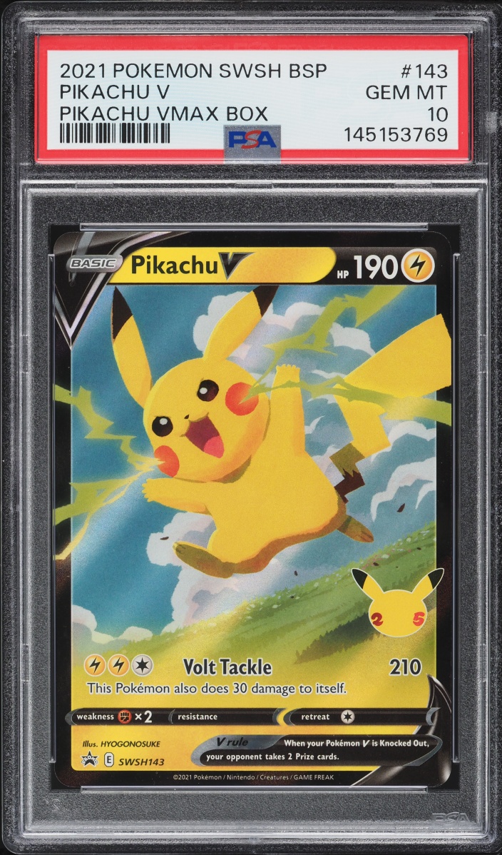2021 Pokemon Sword & Shield Promo Box Pikachu V #143 PSA 10 GEM MINT