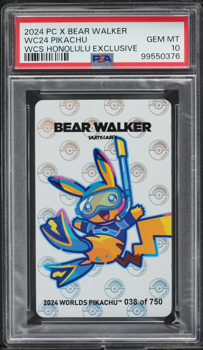 2024 Pokemon Center X Bear Walker World Championships Honolulu Pikachu PSA 10