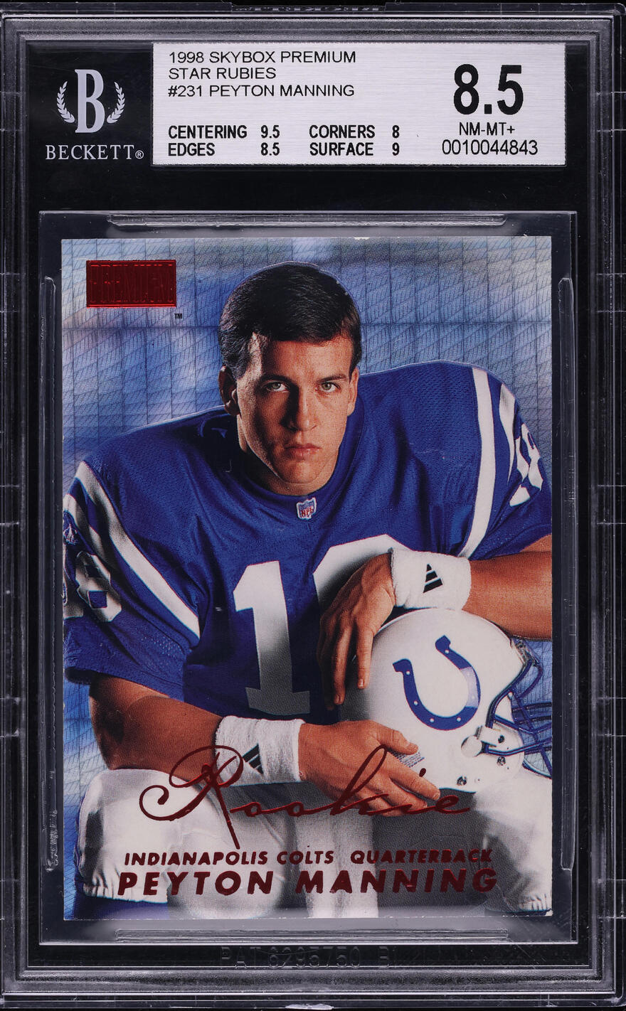 1998 Skybox Premium Star Rubies Peyton Manning ROOKIE /35 #231 BGS 8.5 NM-MT+