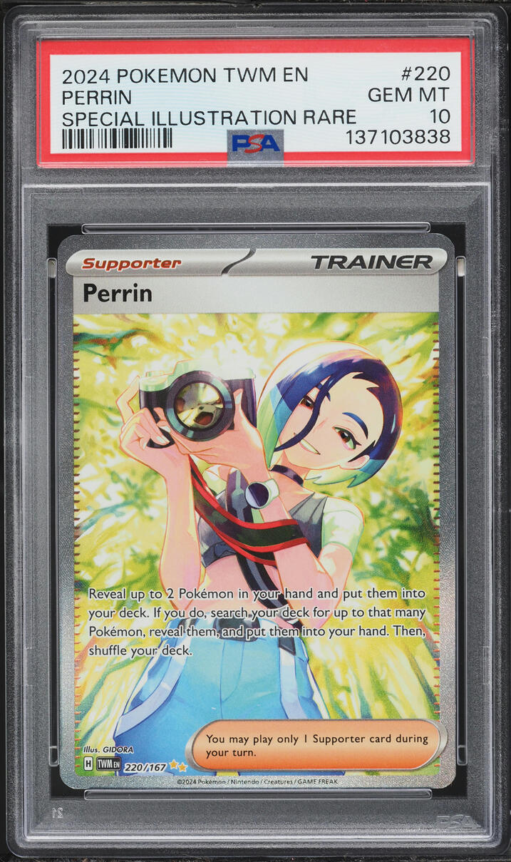 2024 Pokemon Scarlet & Violet Twilight Masquerade SIR Perrin #220 PSA 10 GEM MINT