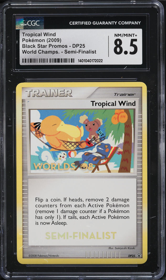 2009 Pokemon DP Promo World Championships Semi-Finalist Tropical Wind CGC 8.5