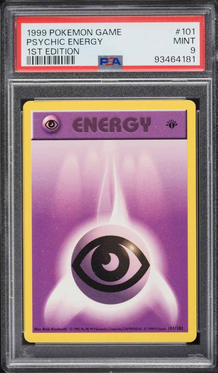 1999 Pokemon Base Set Shadowless 1st Edition Psychic Energy #101 PSA 9 MINT