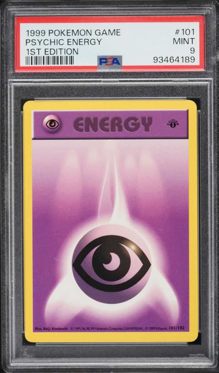 1999 Pokemon Base Set Shadowless 1st Edition Psychic Energy #101 PSA 9 MINT