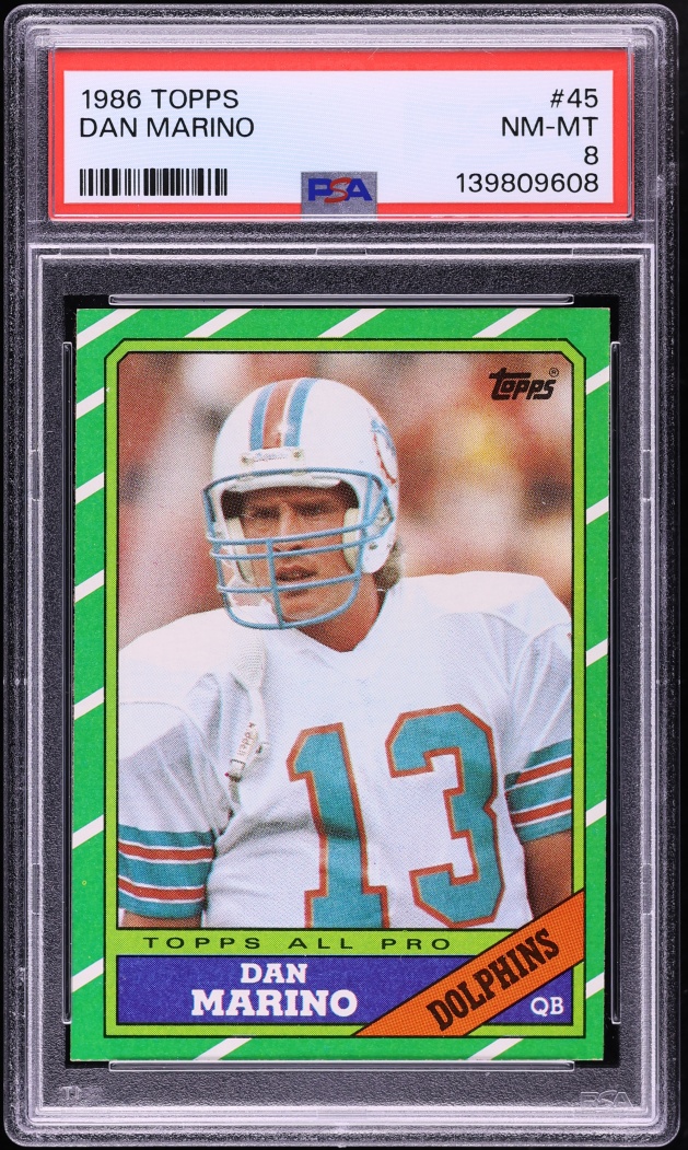 1986 Topps Football Dan Marino ALL PRO #45 PSA 8 NM-MT