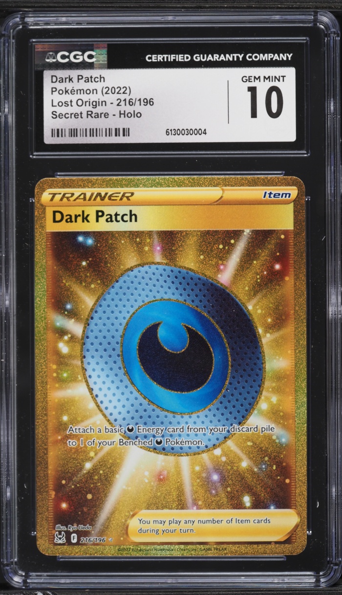 2022 Pokemon Sword & Shield Lost Origin Gold Rare Dark Patch #216 CGC 10 GEM MINT