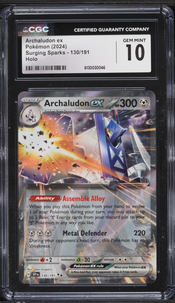 2024 Pokemon Scarlet & Violet Surging Sparks Holo Archaludon ex #130 CGC 10 GEM MINT