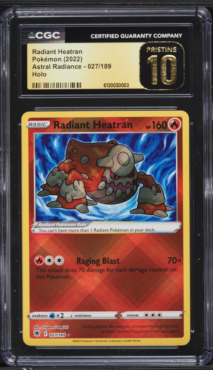2022 Pokemon Sword & Shield Astral Radiance Holo Radiant Heatran #27 CGC 10 PRISTINE