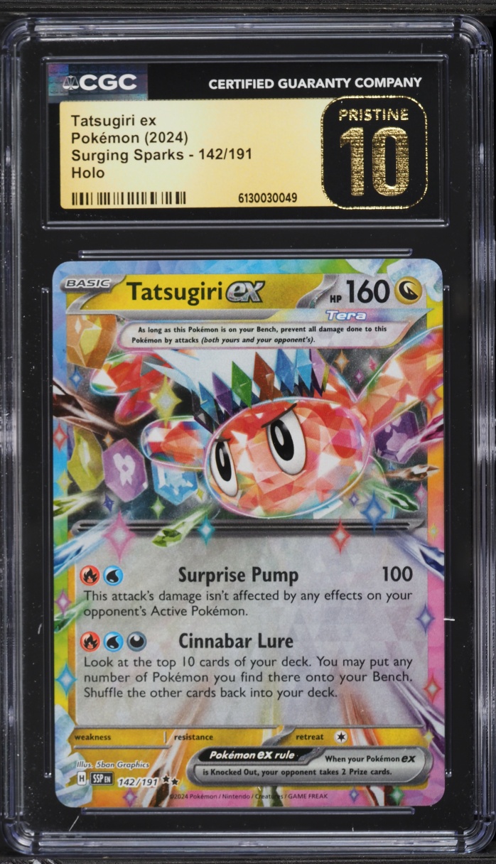 2024 Pokemon Scarlet & Violet Surging Sparks Holo Tatsugiri ex #142 CGC 10 PRISTINE